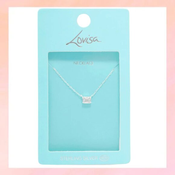 Lovisa Jewelry - Sterling Silver Cubic Zirconia Emerald Cut Necklace